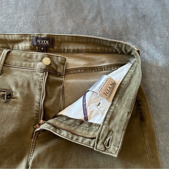 NYDJ Not Your Daughter's Olive Green Wash Skinny Soft Zipper Jeans Pants - Picture 5 of 12